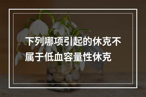 下列哪项引起的休克不属于低血容量性休克