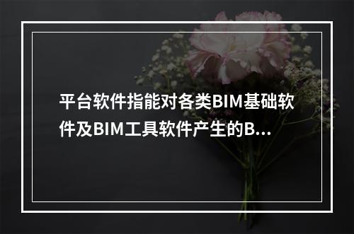 平台软件指能对各类BIM基础软件及BIM工具软件产生的BIM