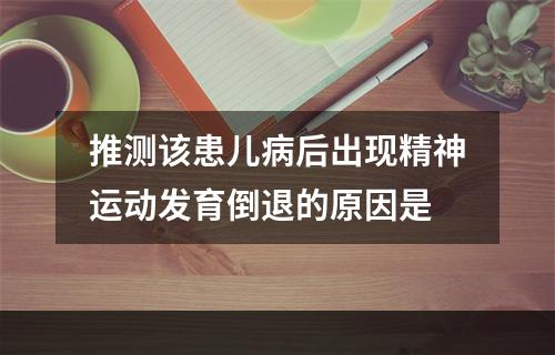 推测该患儿病后出现精神运动发育倒退的原因是