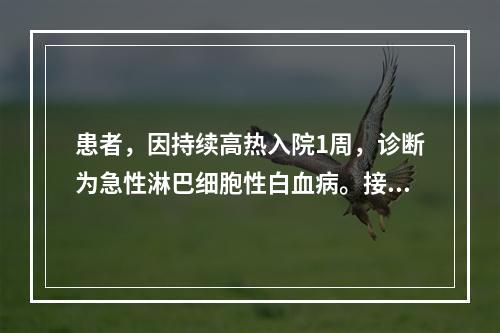 患者，因持续高热入院1周，诊断为急性淋巴细胞性白血病。接受化