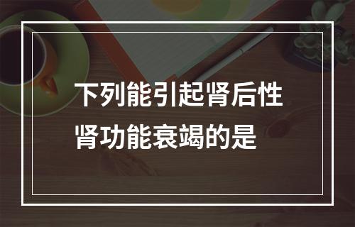 下列能引起肾后性肾功能衰竭的是