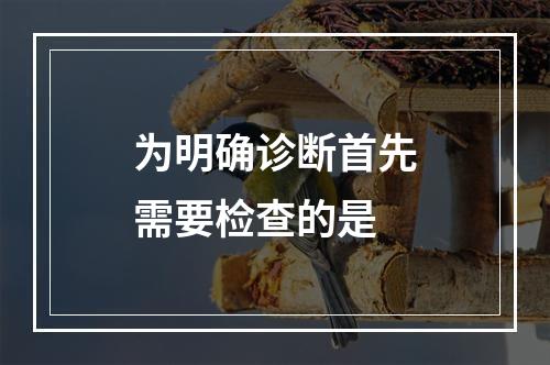 为明确诊断首先需要检查的是