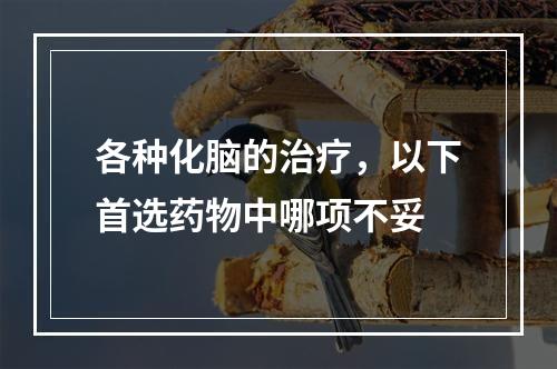 各种化脑的治疗，以下首选药物中哪项不妥