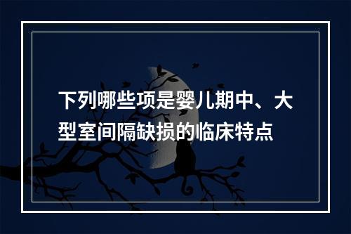 下列哪些项是婴儿期中、大型室间隔缺损的临床特点