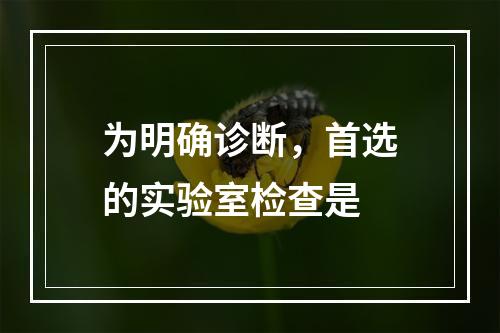 为明确诊断，首选的实验室检查是