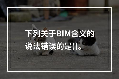 下列关于BIM含义的说法错误的是()。