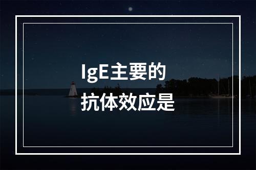 IgE主要的抗体效应是