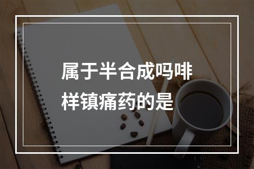 属于半合成吗啡样镇痛药的是