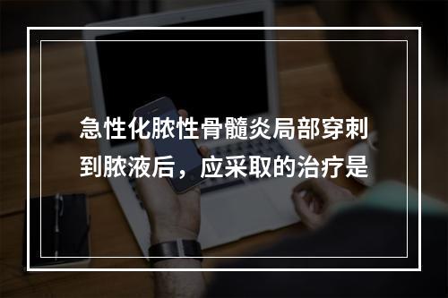 急性化脓性骨髓炎局部穿刺到脓液后，应采取的治疗是