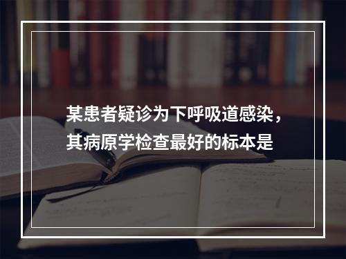 某患者疑诊为下呼吸道感染，其病原学检查最好的标本是