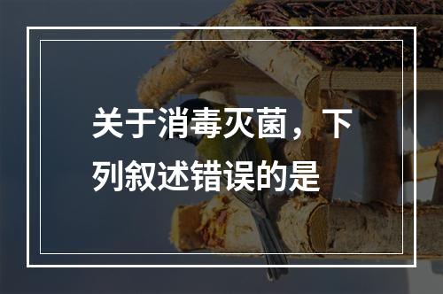 关于消毒灭菌，下列叙述错误的是