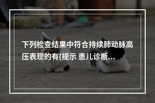 下列检查结果中符合持续肺动脉高压表现的有(提示 患儿诊断为胎