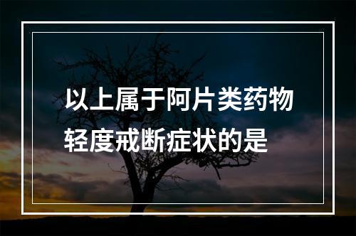 以上属于阿片类药物轻度戒断症状的是