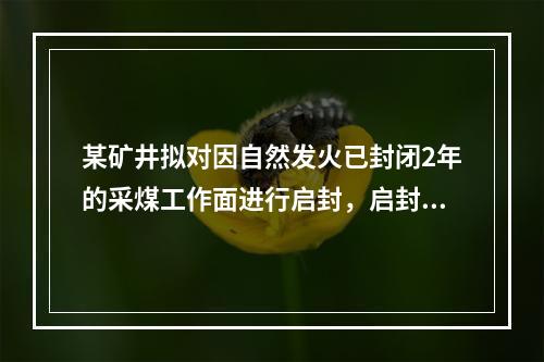 某矿井拟对因自然发火已封闭2年的采煤工作面进行启封，启封前