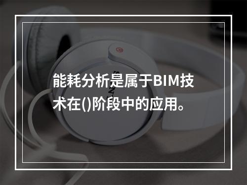 能耗分析是属于BIM技术在()阶段中的应用。