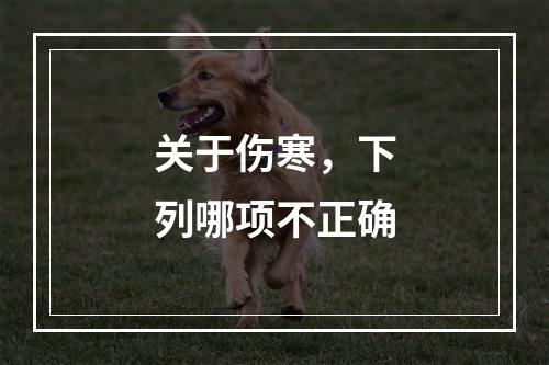 关于伤寒，下列哪项不正确