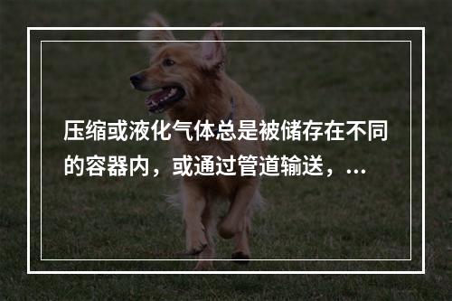 压缩或液化气体总是被储存在不同的容器内，或通过管道输送，其中