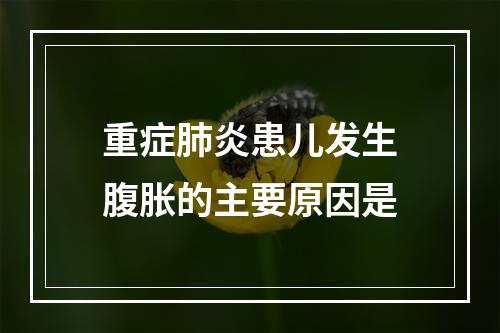 重症肺炎患儿发生腹胀的主要原因是