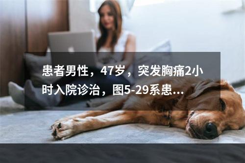 患者男性，47岁，突发胸痛2小时入院诊治，图5-29系患者胸