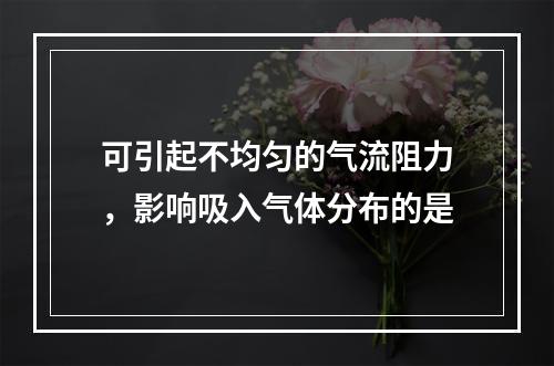 可引起不均匀的气流阻力，影响吸入气体分布的是