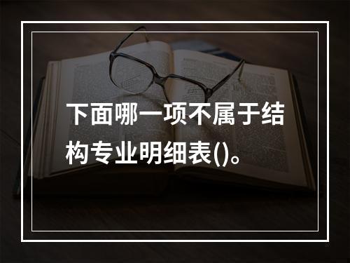 下面哪一项不属于结构专业明细表()。