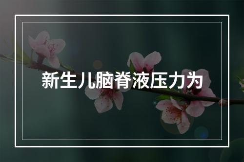 新生儿脑脊液压力为