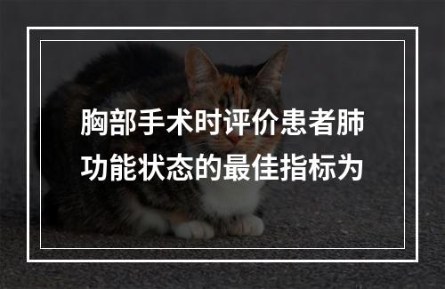 胸部手术时评价患者肺功能状态的最佳指标为