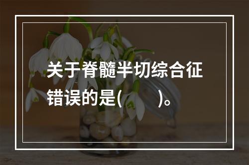 关于脊髓半切综合征错误的是(　　)。