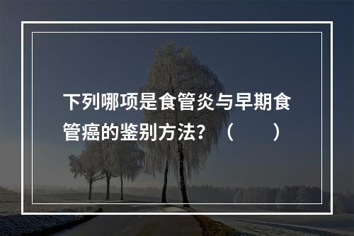 下列哪项是食管炎与早期食管癌的鉴别方法？（　　）