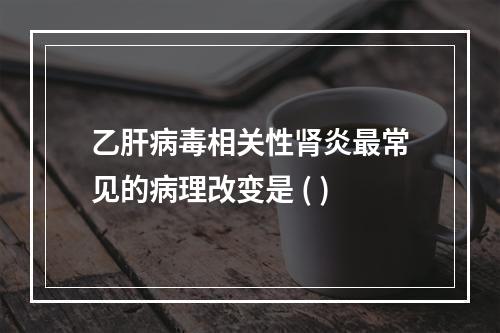 乙肝病毒相关性肾炎最常见的病理改变是 ( )