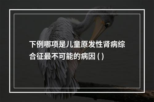 下例哪项是儿童原发性肾病综合征最不可能的病因 ( )