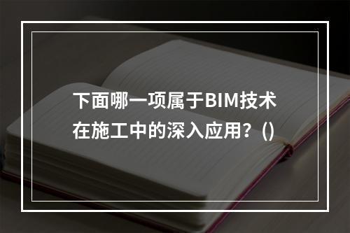 下面哪一项属于BIM技术在施工中的深入应用？()