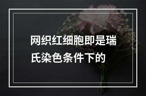 网织红细胞即是瑞氏染色条件下的