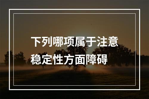 下列哪项属于注意稳定性方面障碍