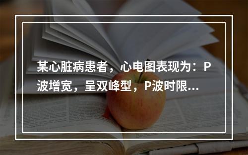 某心脏病患者，心电图表现为：P波增宽，呈双峰型，P波时限0．