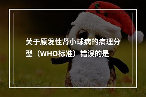 关于原发性肾小球病的病理分型（WHO标准）错误的是