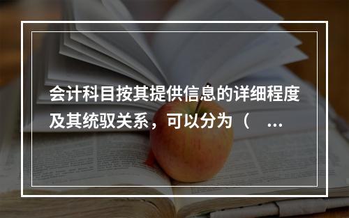 会计科目按其提供信息的详细程度及其统驭关系，可以分为（　　）