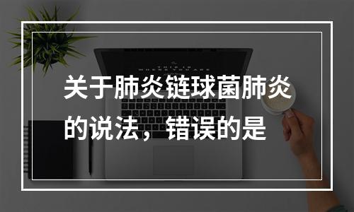 关于肺炎链球菌肺炎的说法，错误的是