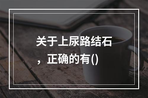 关于上尿路结石，正确的有()