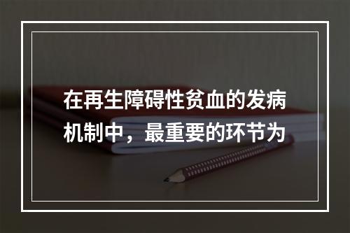 在再生障碍性贫血的发病机制中，最重要的环节为