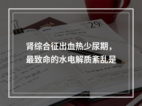 肾综合征出血热少尿期，最致命的水电解质紊乱是