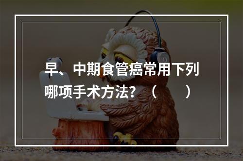 早、中期食管癌常用下列哪项手术方法？（　　）