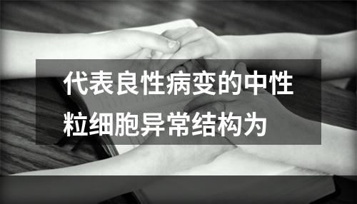 代表良性病变的中性粒细胞异常结构为