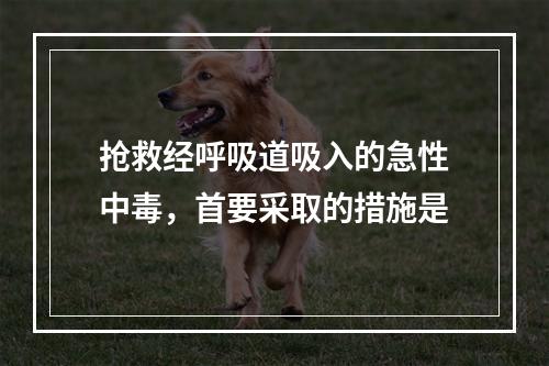 抢救经呼吸道吸入的急性中毒，首要采取的措施是