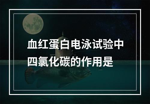 血红蛋白电泳试验中四氯化碳的作用是