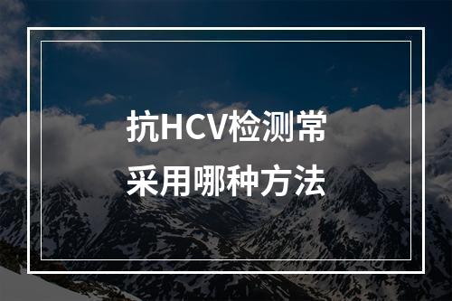 抗HCV检测常采用哪种方法