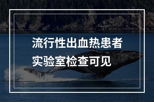 流行性出血热患者实验室检查可见