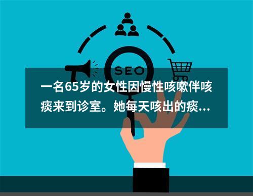 一名65岁的女性因慢性咳嗽伴咳痰来到诊室。她每天咳出的痰超过