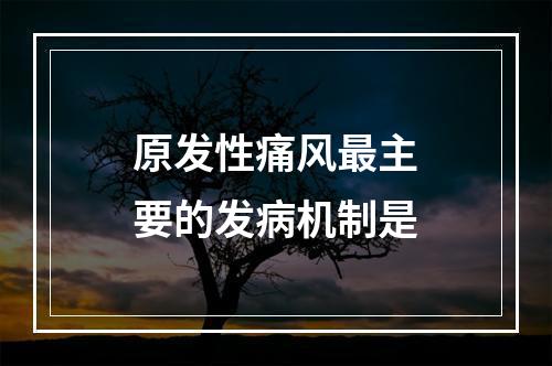 原发性痛风最主要的发病机制是