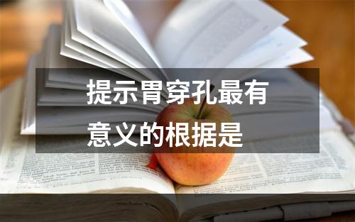 提示胃穿孔最有意义的根据是